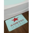 thumbnail image 2 of Austin Bath Mat, Texas Wording with a Star State Country Symbolic Design, Plush Bathroom Decor Mat with Non Slip Backing, 29.5" X 17.5", Ruby Pale Seafoam, by Ambesonne, 2 of 2