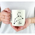 thumbnail image 3 of Koyal Wholesale Zodiac Sign Ceramic Coffee Mug, Leo Star Constellation, Minimalistic Black, 3 of 5