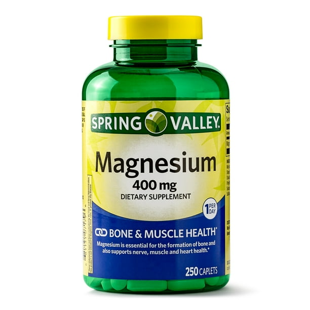 Spring Valley Magnesium Dietary Supplement Caplets 400mg 250 Count Walmart Com Walmart Com