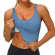 thumbnail image 3 of Balery Blue Gingham Sujetadores deportivos con espalda cruzada para mujer, acolchados, sin costuras, de alto impacto, ideales para yoga, gimnasio, entrenamiento y fitness.-Medium, 3 of 8