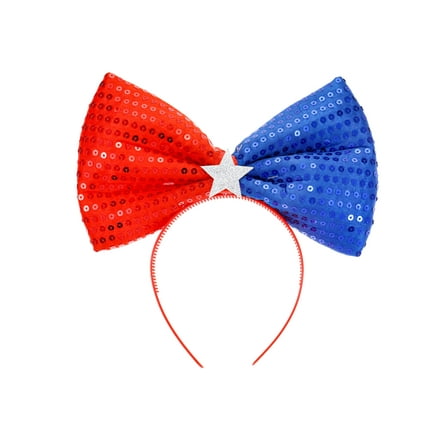 Way to Celebrate Americana Large Sequin Bow Headband, 1 Piece
