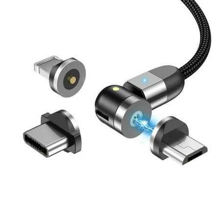 3 in 1 Magnetic Charging Cable 3.3FT Multi Magnetic Charger Cable Nylon Braided Magnetic 2.4A Charger Cable for Smartphones Micro USB/Type C/Phone