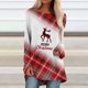 thumbnail image 4 of Gibobby Blusas De Mujer Top casual con estampado navideño de manga larga y cuello redondo para mujer para otoño/invierno（Rojo， XL), 4 of 5