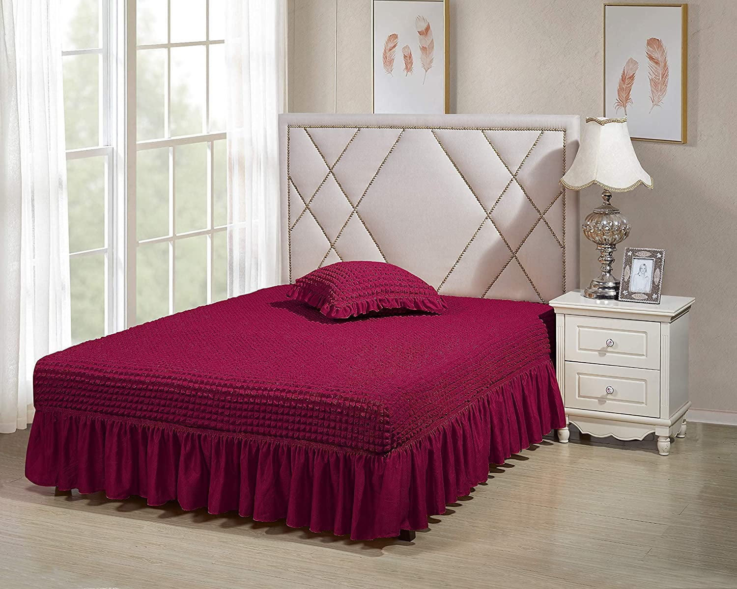 Wyndon Classic Ruffled Stretchable Bed Skirt Luxury Bedding Box
