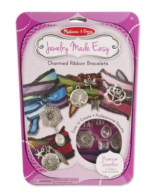 Melissa & Doug Jewelry Made Easy Charmed Ribbon Bracelet-Making Set (Makes 4 Bracelets)