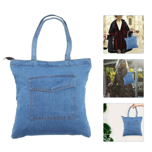 Sparsain Large Capacity Shoulder Bag, Casual Denim Tote, Fashion Handbag for Girls Women (Style 2, Light Blue)