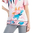 thumbnail image 3 of JM Collection Womens Printed Cold Shoulder Top Pink Gemstone Combo S, 3 of 3