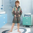 thumbnail image 5 of FORMRS Niños Bathrobe Unisex Hooded Robe Soft Plush Pajamas Sleepwear, Size 2-3T, Psychedelic Forest, 5 of 7