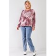thumbnail image 2 of Mauve & Purple Tie-dye Bleach Effect Graphic Print Detail Long Sleeve Sweatshirt, 2 of 4