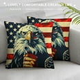 thumbnail image 3 of Orinice Eagle American Flag Graphic Decorative Cushion Throw Pillow Cover for Home Couch Living Room Bed Sofa, Short Plush Material, 1PC 18x18in, 3 of 5