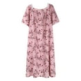 thumbnail image 5 of Sleep wear Womens Snap Front Nightgown Housecoat Cotton Duster Short Sleeve House Dress, Cotton Woven Printed Floral Button Front Robe, 5 of 9