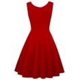 thumbnail image 5 of Laqbezok Women's Retro Cocktail Dress, Elegant V-Neck Crossover Sleeveless Party Gown, Classic Fit and Flare A-Line Mini Wedding Guest Dress, 5 of 5