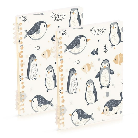 A5 Notebook, Single Back Sheet Printed on One Side, 60 Sheets Penguins