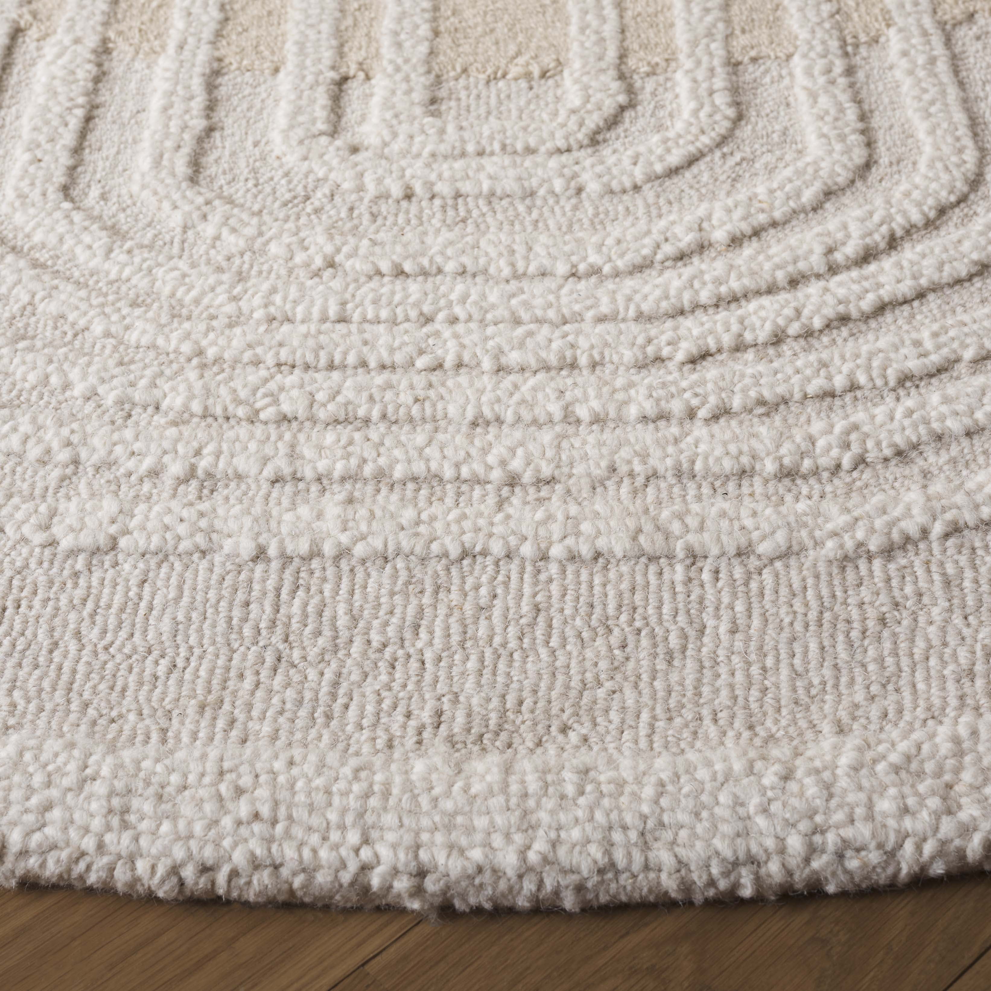 SAFAVIEH Rodeo Drive Guliana Abstract Area Rug, Ivory/Beige, 6' x 6' Round