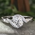 thumbnail image 4 of Pompeii 5/8ct Diamond Halo Solitaire Twist Band Engagement Ring 14k White Gold, 4 of 4