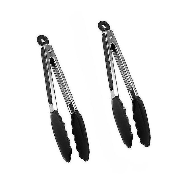 2 Pcs Pince à Frire en Silicone pour Barbecue de Cuisine 7 Pouces