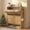 Wood, variant on Ataujin Slim Fluted Shoe Storage Cabinet, 2 Turn Drawers, Side Hooks, Open Shelf, Hidden Wood Shoe Cabinet, Freestanding Modern Organizer, Shoe Rack for Entryway, Hallway, Foyer