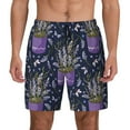 thumbnail image 3 of Uemuo Lavender Flowers Pattern Mens Swim Trunks Quick Dry Board Shorts with Mesh Lining, Stretch Beach Shorts Quick Dry No-Chafing Board Shorts-Large, 3 of 9