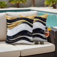 thumbnail image 2 of Outdoor Pillow Cover Abstract Black White Gold Stripes Set of 2 Waterproof Throw Pillowcases Modern Decorative Patio Furniture Pillows for Couch Garden Indoor & Outdoor Use, 2 of 9