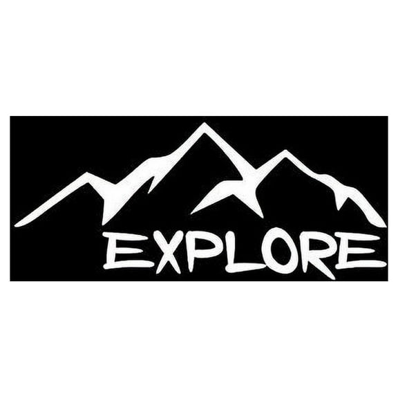 Explore Hiking Camping Vinyl Decal Sticker | Cars Trucks Vans Walls Laptops Cups | White | 6.5 inches | KCD943