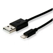 onn. Sync And Charge Cable With Lightning Connector, Black, 3 Feet