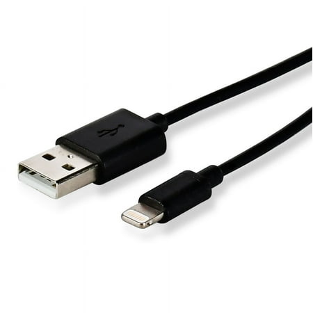 onn. Sync And Charge Cable With Lightning Connector, Black, 3 Feet