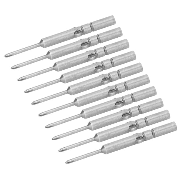 Juego de 10 puntas de destornillador magnético de cruz de 2 mm y alta dureza para destornillador eléctrico
