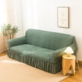 thumbnail image 2 of Homore 1 Piece Sofa Slipcover with Pleated Ruffled Skirt Washable High Stretch Durable Furniture Protector,2 Seater,Pale Green, 2 of 13