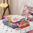 thumbnail image 5 of jejeloiu Colorful Flower Puffin Zipper Twin Comforter Sets with Fitted Sheet and 2 Pillowcases Kids,Wildlife Seagull Floral Zipper Bedding Set For Girls,Reversible,4-Piece, 5 of 7