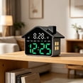 thumbnail image 1 of CaiYueKe House Shaped LED Alarm Clock, Large Display Digital Clock with Night Light, Multi-Functional Electronic Clock, Dual Alarm Clock with Snooze, USB Powered Desk Clock, Bedside Table Clock, 1 of 6