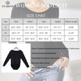 thumbnail image 6 of YUSHOW Body Suits for Womens Long Sleeve Round Neck Casual Second-skin Feel Bodysuit Shirts Black,M, 6 of 7