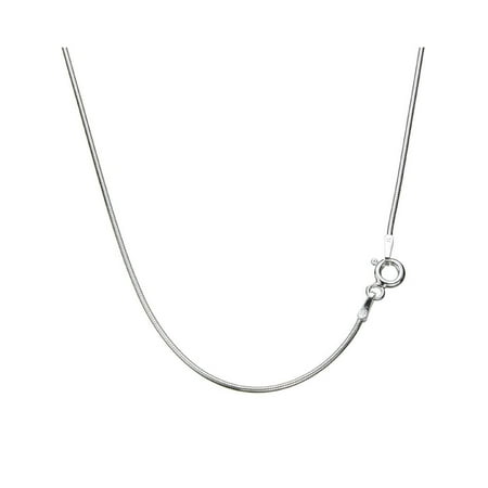 - Sterling Silver 1mm Snake Nickel Free Chain Necklace Italy, 18