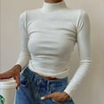 thumbnail image 2 of Blotona Womens Turtleneck Sweaters Casual Essential Solid Color Thumb Hole Long Sleeve Ribbed Knitted Pullover Jumper Tops, 2 of 4