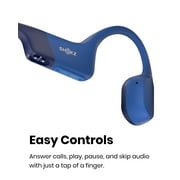SHOKZ OpenRun Mini Bone Conduction Waterproof Bluetooth Headphones for Sports with Cooling Wristband (Blue, Mini)