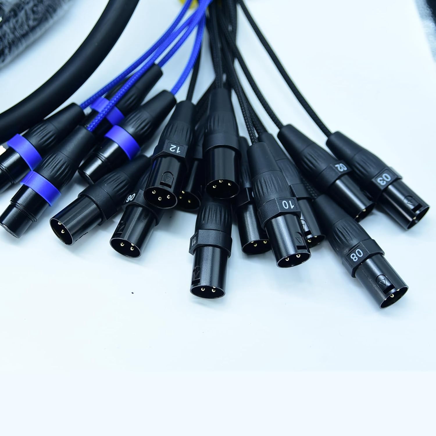 Arklove 12 Send Female 4 Return Male 16-Channel Low Profil XLR 1/4" TRS Send Sub Combo Splitter Snake Cable