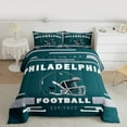 thumbnail image 2 of jejeloiu Philadelphia Sports City Bedding Comforter Set,American Rugby City Twin Comforter Sets,Green Rugby Helmet Bedding Set For Boys Teens,Super Cozy Room Decor Reversible,2-Piece, 2 of 7