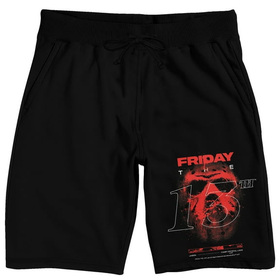 Friday The 13th Red Splatter Jason Mask Men's Black Sleep Pajama Shorts
-Medium