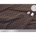 thumbnail image 2 of Soimoi Brown Viscose Chiffon Fabric Floral & Leaves Decor Fabric Printed Yard 42 Inch Wide, 2 of 3