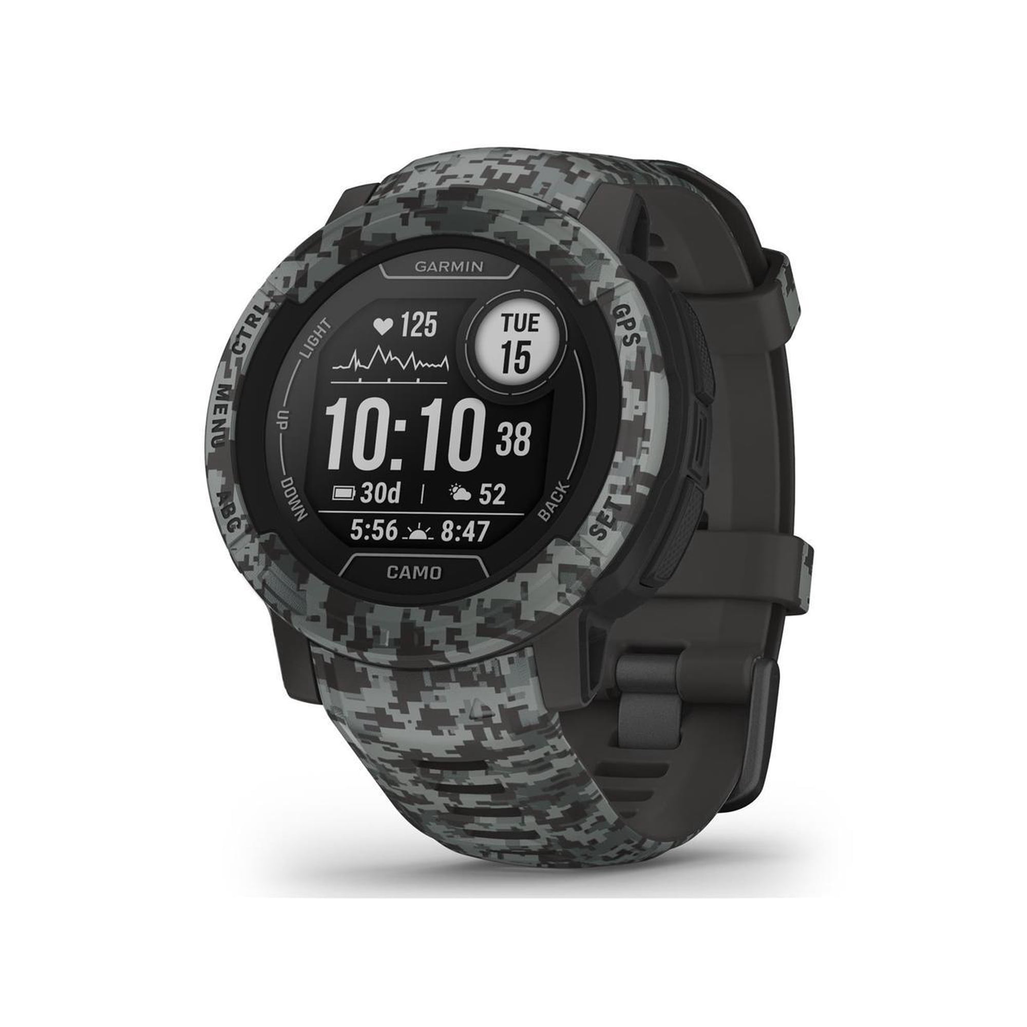 Garmin Instinct 2, Camo-Edition, GPS Outdoor Watch, Multi-GNSS Support, Trackback Routing, Graphite Camo