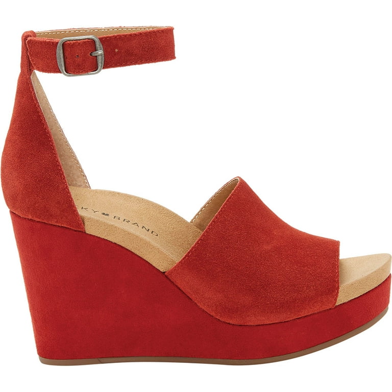 Lucky brand yemisa suede wedges sale