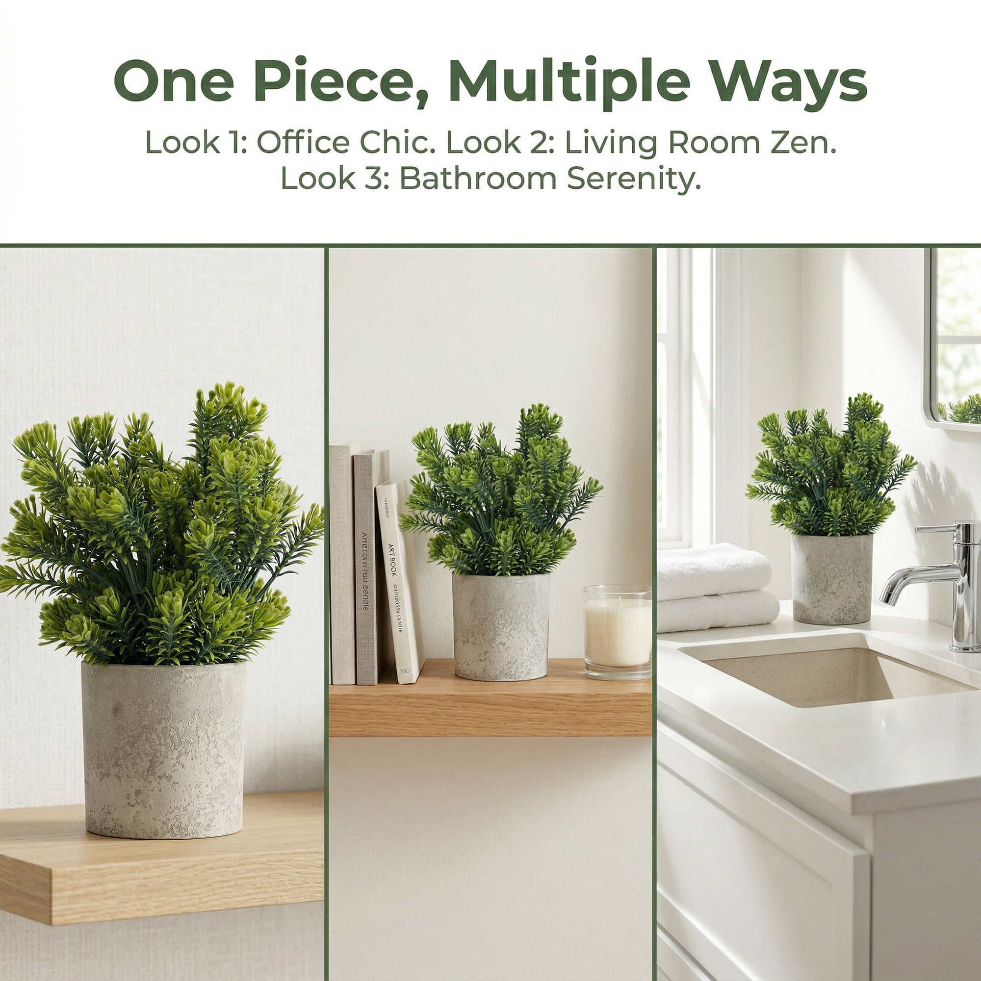 Unique Bargains Artificial Eucalyptus Plants in Pot Small Faux Greenery 7.9" Rosemary