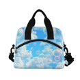thumbnail image 2 of Lunch Bag Portable Crossbody Meal Bag Cooler Bag Insulated Lunch Bag Food Bag Handheld & Crossbody Design White Cloud Bubble, 2 of 6