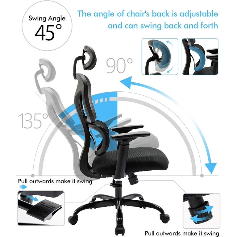 AMZFUN Office Chair, Ergonomic Desk Chair with Lumbar Support