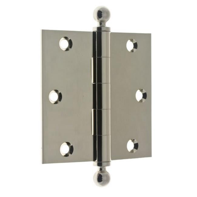 Solid Brass Loose Pin Hinges, Bright Nickel 4 x 4 in.