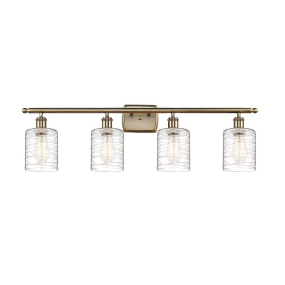 516-4W-AB-G1113-LED-Innovations Lighting-Cobbleskill - 4 Light Bath Vanity In Art Nouveau Style-11 Inches Tall and 36 Inches Wide Antique Brass Clear