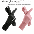 thumbnail image 1 of Guantes de gamuza para hombre y mujer, de invierno, de terciopelo, cálidos, con pantalla táctil, antideslizantes, para ciclismo, deportes al aire libre, 1 of 1