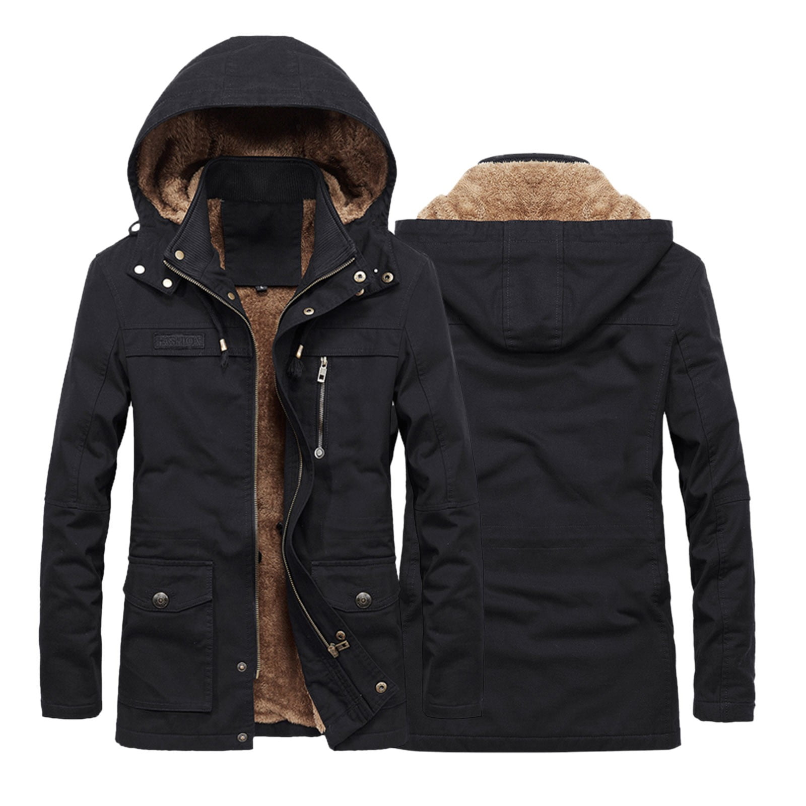 Rovga Men Jacket Autumn And Winter Coat Casual Stand-Up Collar Warmth ...