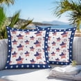 thumbnail image 3 of Throw Pillow Covers 24x24 Inch Set of 2, 4th of July Waterproof Outdoor Pillow Covers, American Flag Blue Star Decorative Cushion Pillowcases for Couch, Sofa, Bed, Garden, Patio, 3 of 9