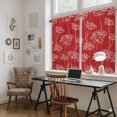 thumbnail image 6 of Spring Flowers Kitchen Curtains 45 Inch Length, Retro Country Dandelion Floral Red Tiers Curtains for Bathroom Bedroom Cafe, Light Filtering Small Window Treatment Short Drapes 2 Panels 42"Wx45"L, 6 of 9