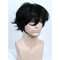 thumbnail image 3 of Peluca corta y negra de capas Linfairy para cosplay y disfraces de Halloween para hombres, 3 of 3